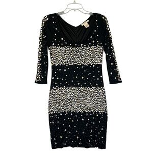 Arden B Crystal Crush Bodycon Mini | Sequin Sparkle Glam Party Dress Size Large